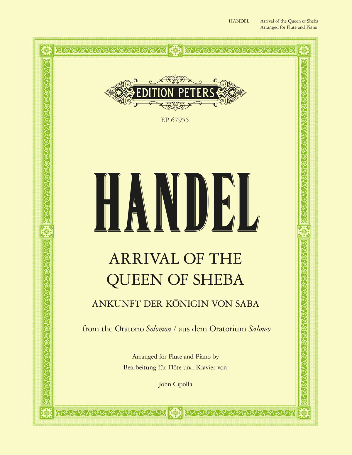 Handel Arrival Of The Queen Of Sheba For Flute | Faber Music