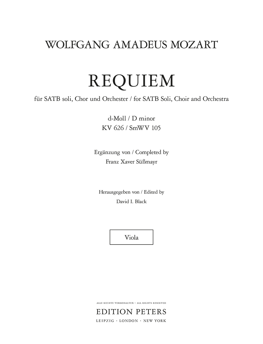 Requiem in D minor K626 (viola) | Faber Music