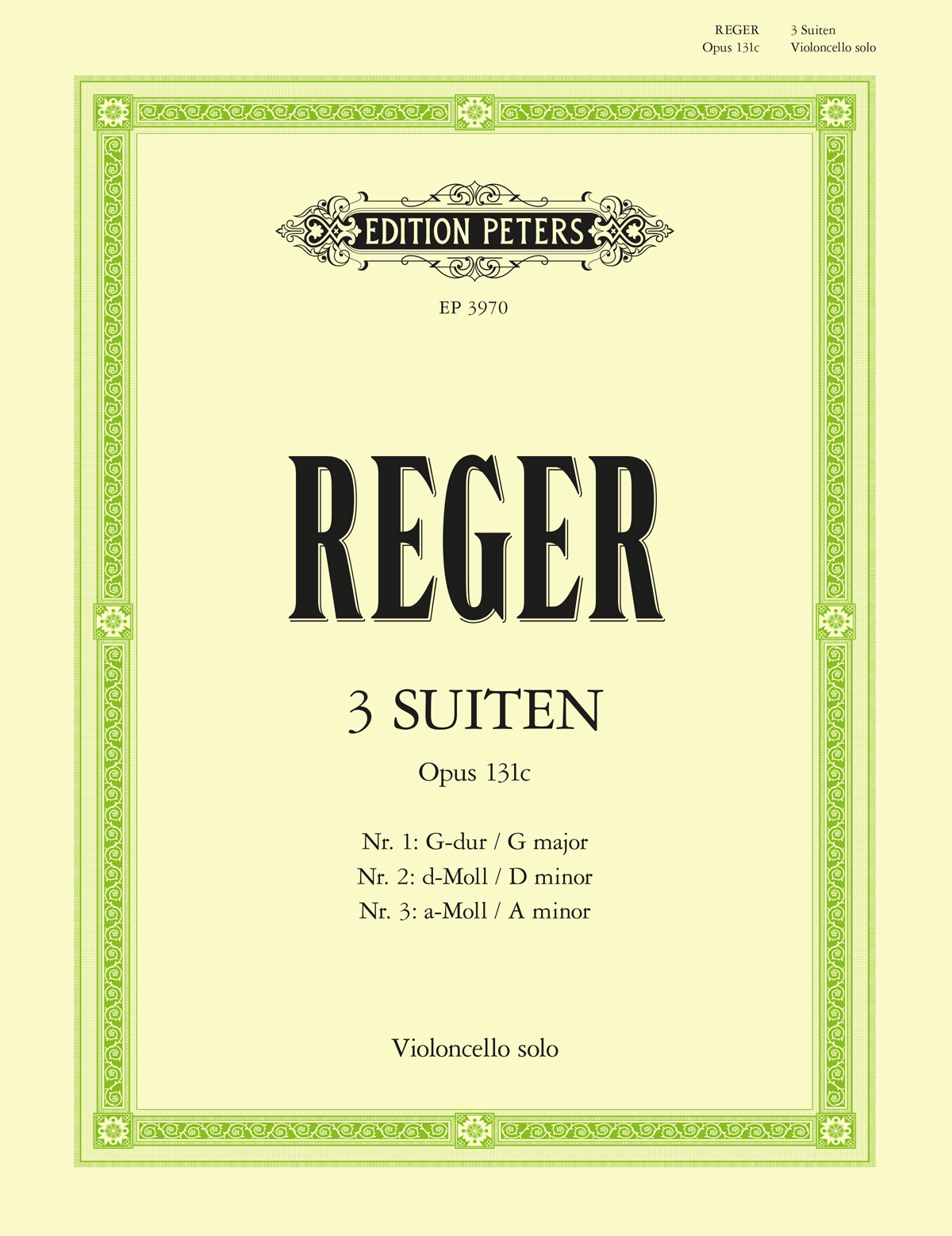 Reger's 3 Suites Op.131c for Solo Cello | Faber Music