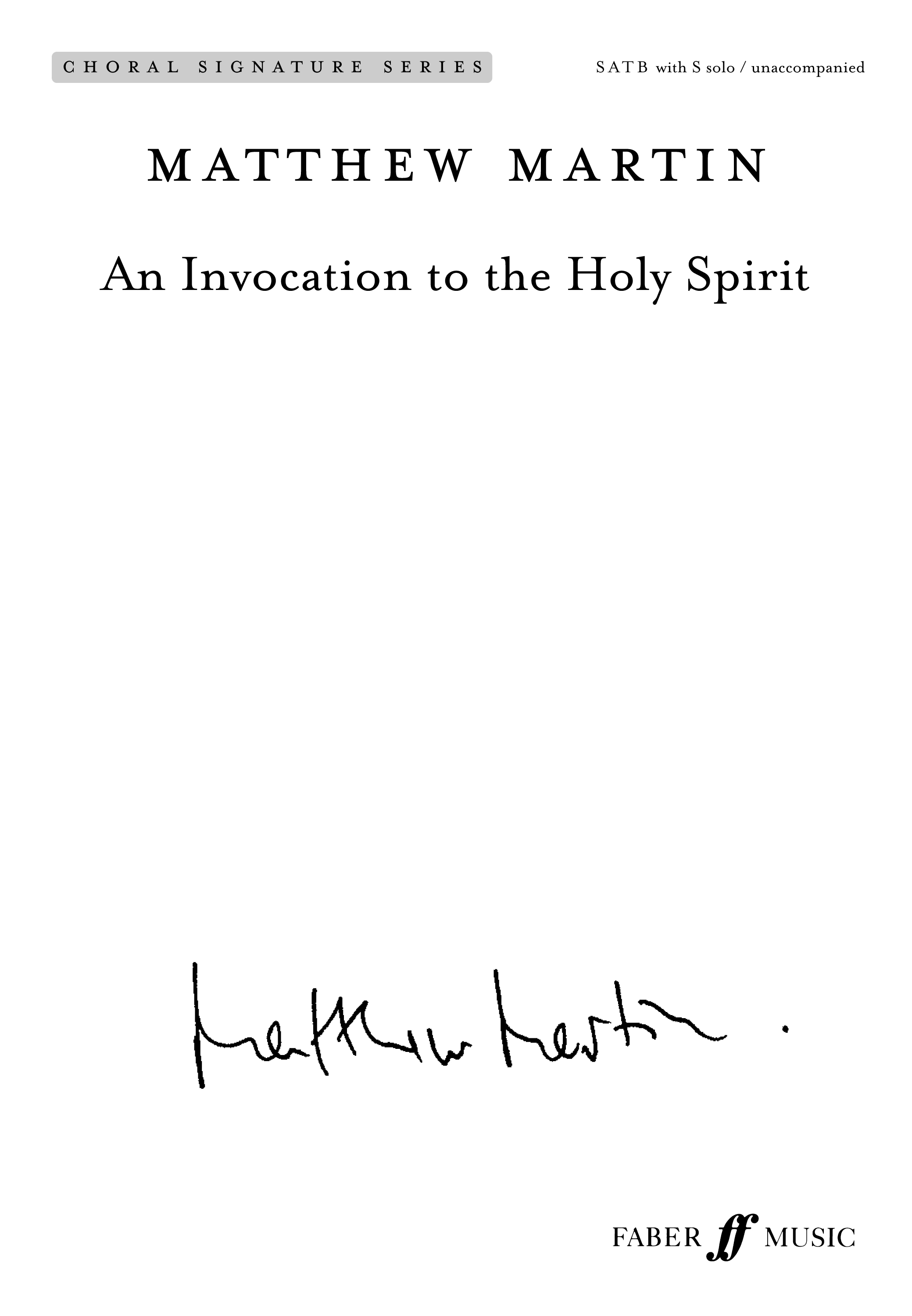 Invocation to the Holy Spirit | Faber Music